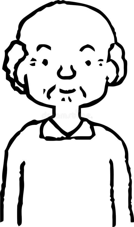 Monochrome Illustration of men of various ages royalty free illustration