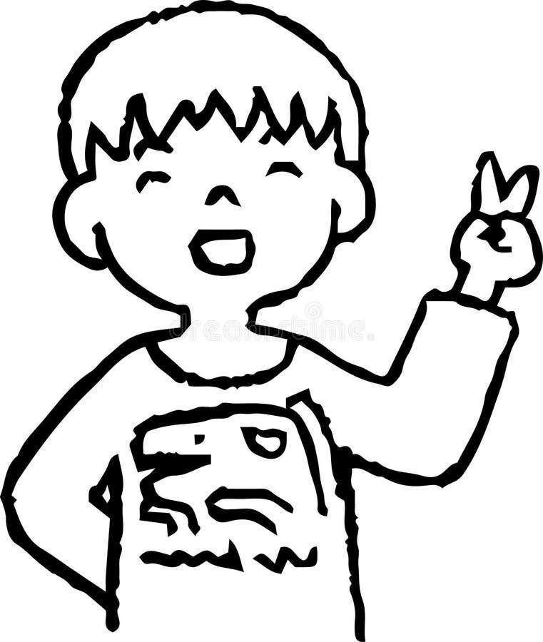 Monochrome Illustration of men of various ages royalty free illustration