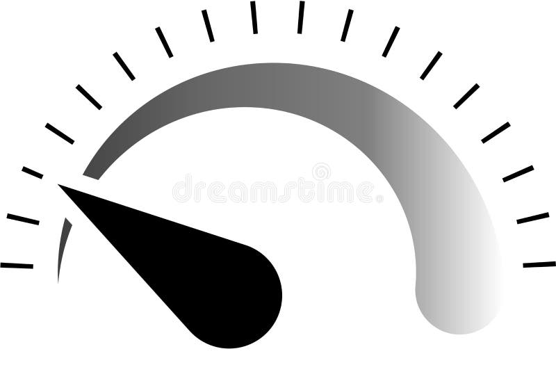 Monochrome Illustration of speedometer stock illustration