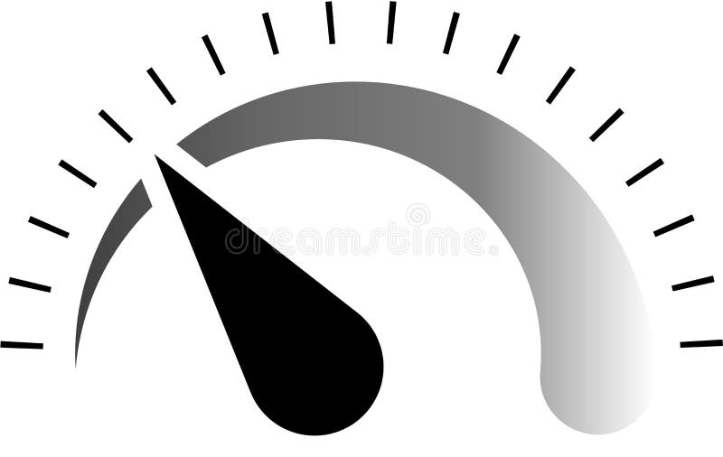 Monochrome Illustration of speedometer stock illustration