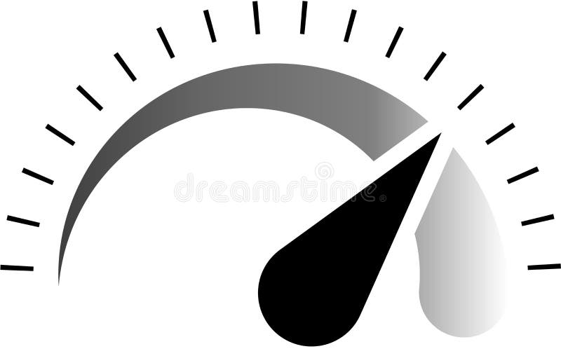 Monochrome Illustration of speedometer stock illustration