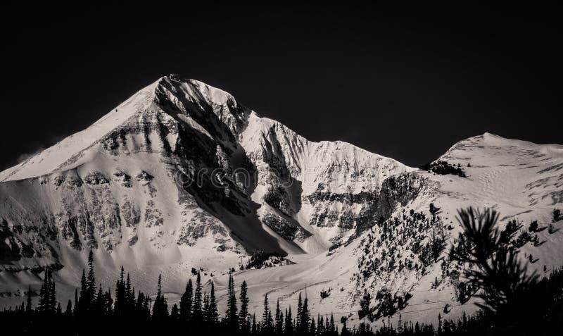 Monochrome Lone Peak Mountain Stock Photo Image Of Lone Mountain