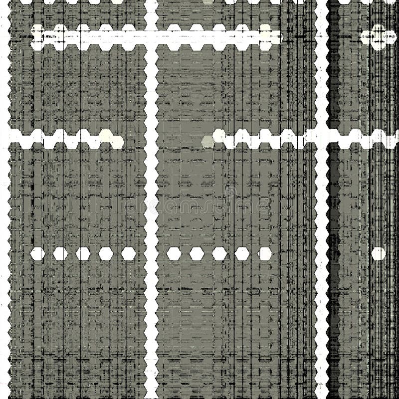 Monochrome abstract pattern with hexagonal elements vector illustration