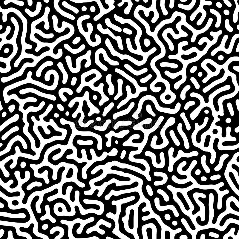 Monochrome Reaction Diffusion Seamless Pattern. Abstract Background ...