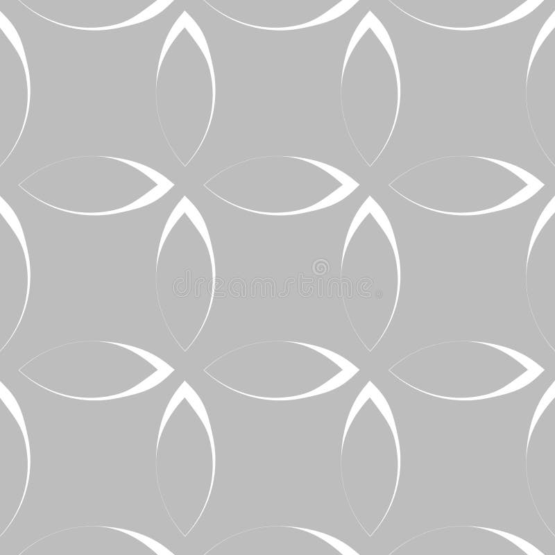 Monochrome repetitive pattern with petal / flower / leaf shapes. stock illustration Monochrome repetitive pattern with petal / flower / leaf shapes. stock illustration