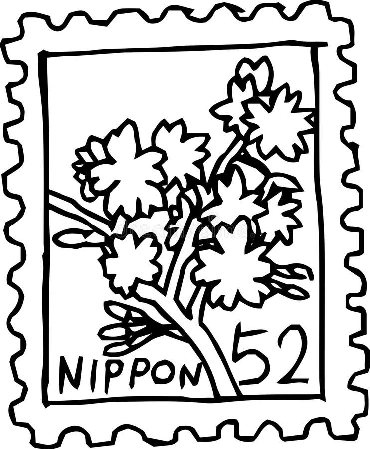 Monochrome Rough Sketch Of Japanese Stamps Stock Illustration - Download  Image Now - Air Mail, Business, Delivering - iStock