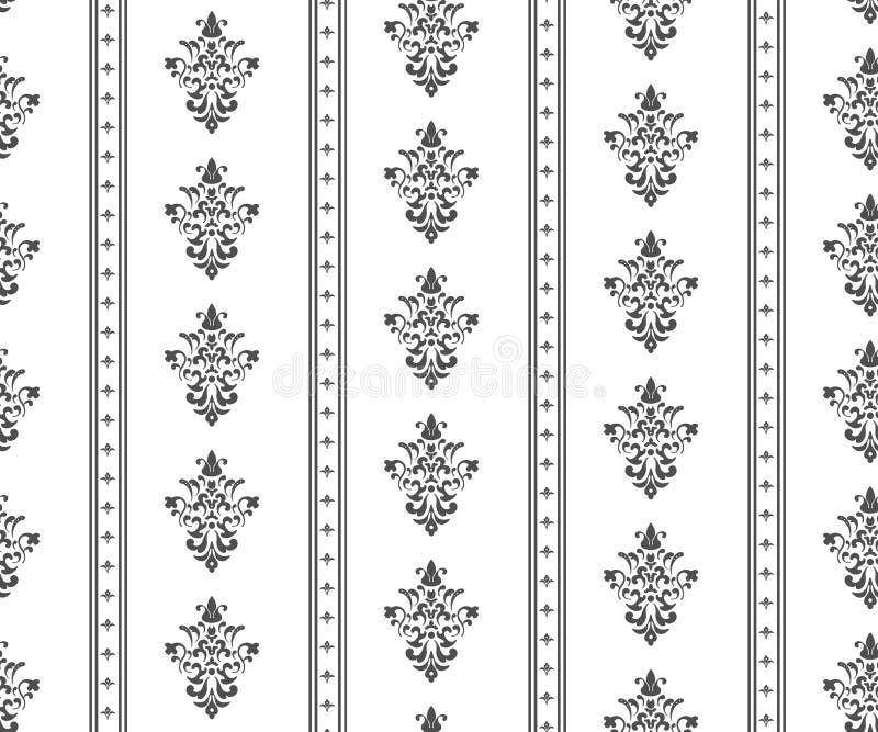 Monochrome seamless classic pattern vector illustration