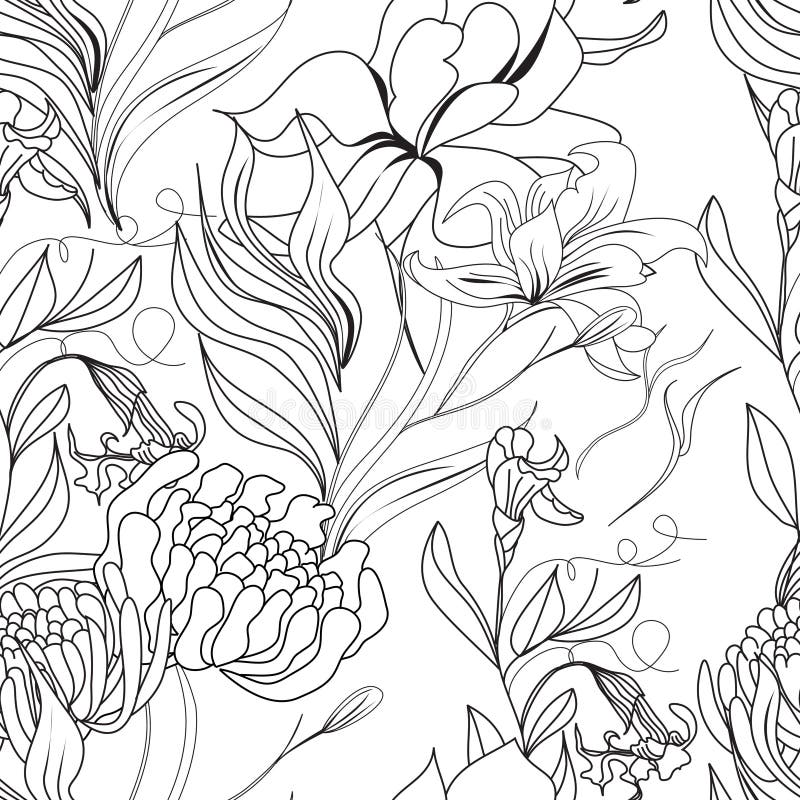 Monochrome seamless pattern vector illustration