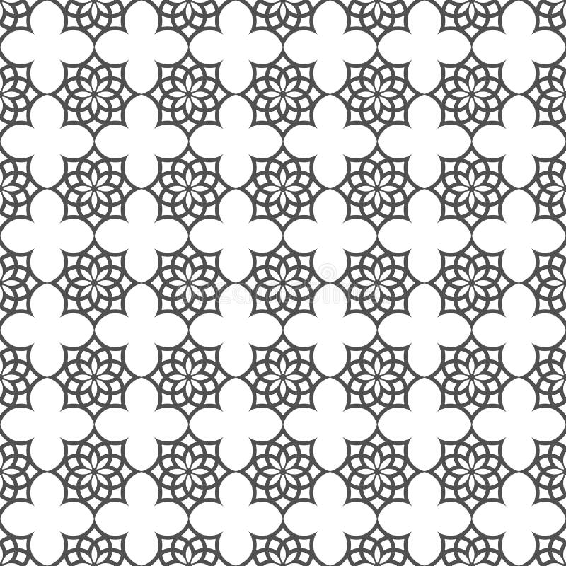 Monochrome seamless pattern in islamic motif royalty free illustration