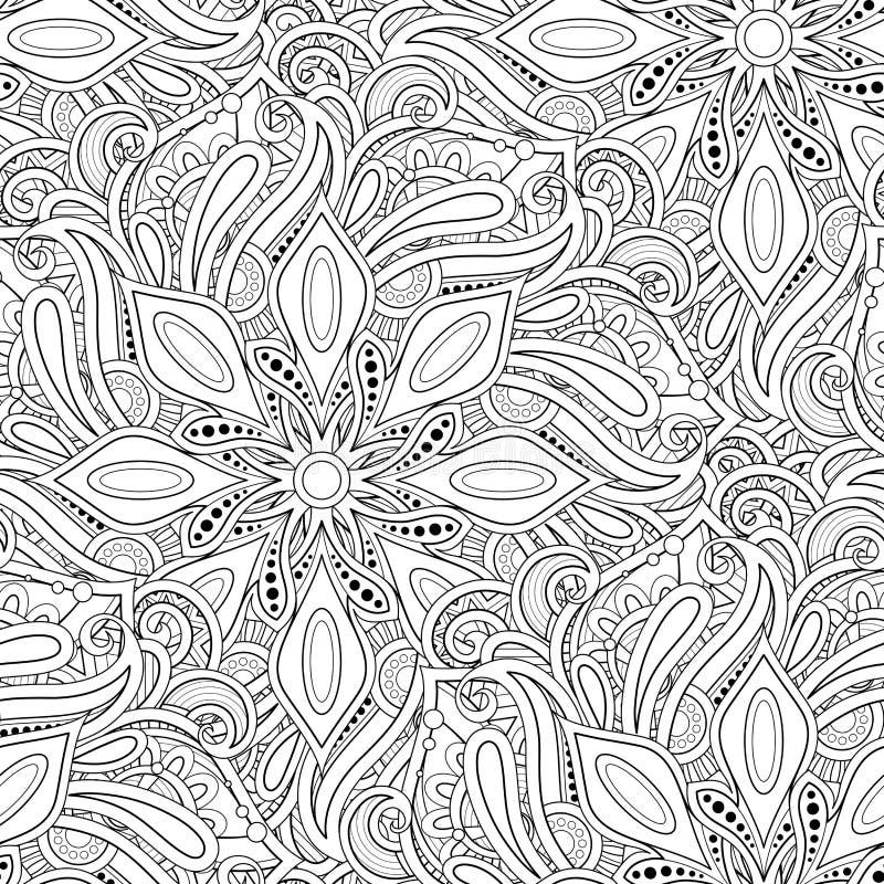 Monochrome Seamless Pattern with Mandala Motifs Stock Vector ...