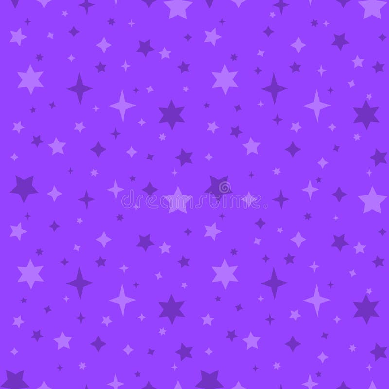 Monochrome seamless pattern with purple stars on violet background. vector illustration