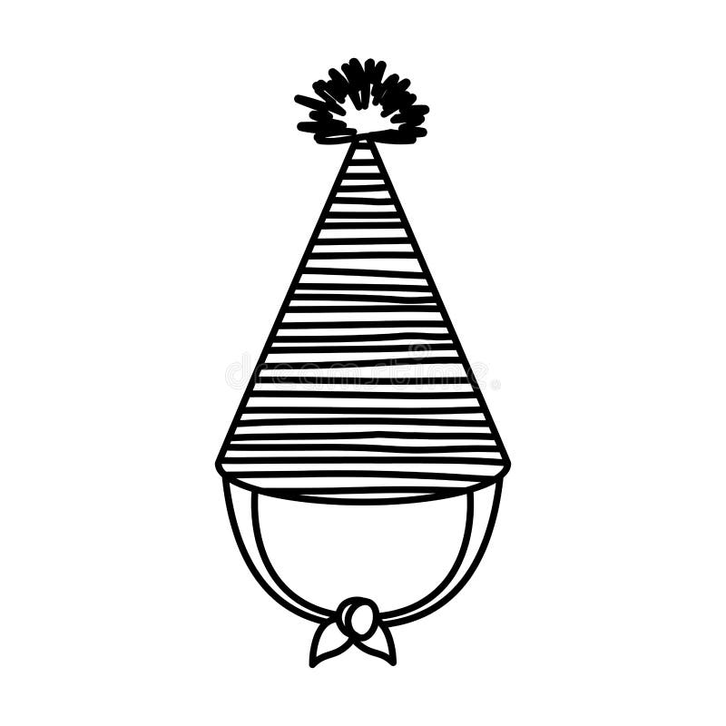 Download Monochrome Silhouette Of Party Hat With Several Lines ...