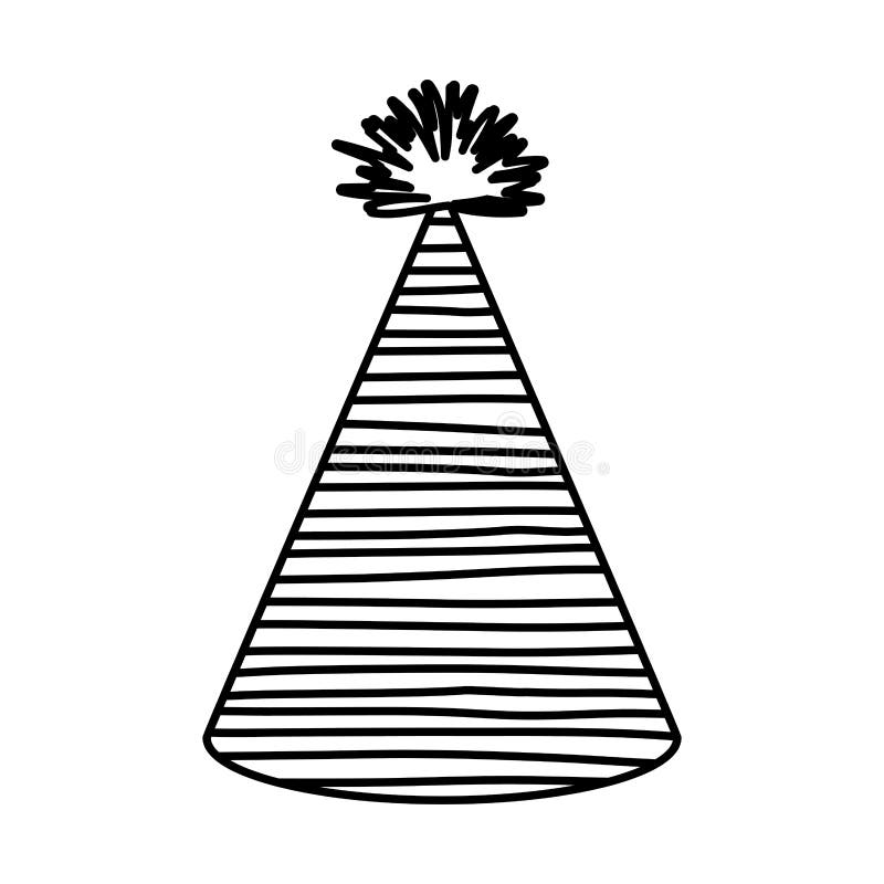 Download Monochrome Silhouette Of Party Hat With Several Lines ...
