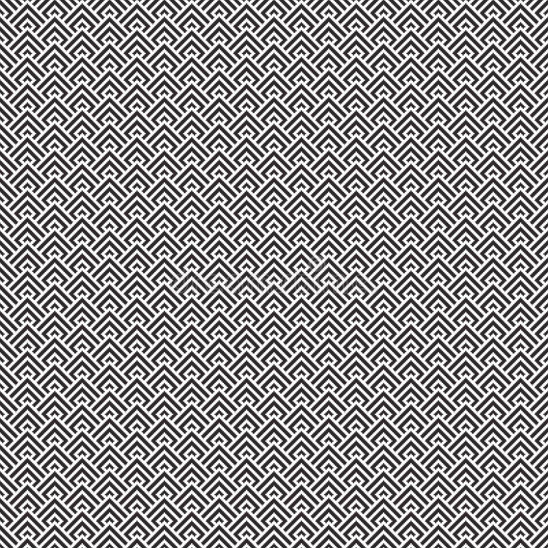 Simple Vector Pixel Art Black and White Seamless Pattern of ...