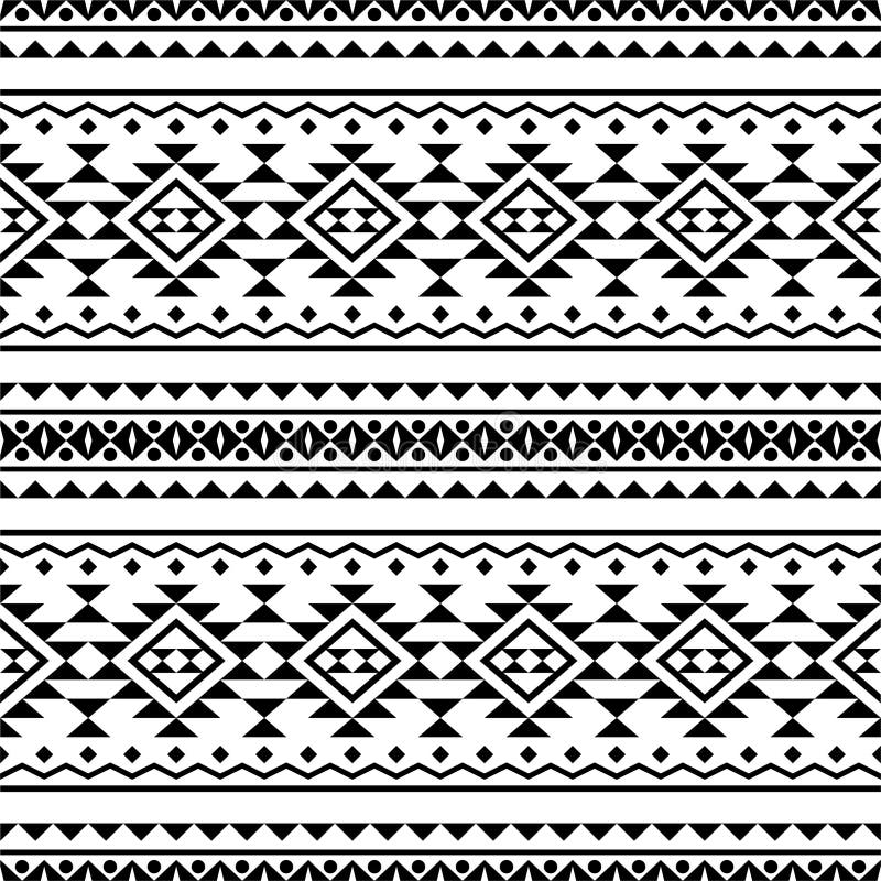 Monochrome Tribal Ethnic Pattern Texture Background Design Vector Stock ...