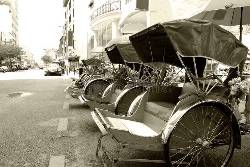 monochrome trishaws стоковое изображение monochrome trishaws стоковое изображение