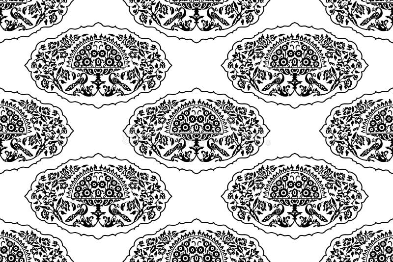 Ethnic floral blockprint background stock illustration Ethnic floral blockprint background stock illustration