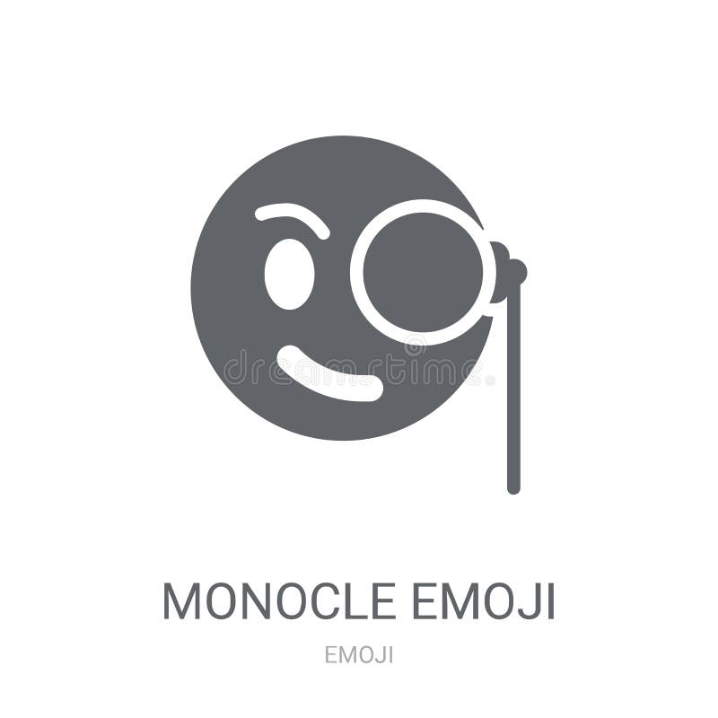 Monocle emoji icon. Trendy Monocle emoji logo concept on white b vector illustration Monocle emoji icon. Trendy Monocle emoji logo concept on white b vector illustration