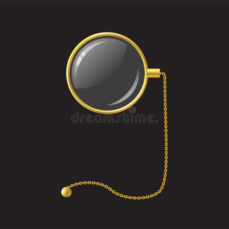 Monocolo dorato con la catena - illustrazione isolata realistica dell'oggetto di vettore moderno royalty illustrazione gratis Monocolo dorato con la catena - illustrazione isolata realistica dell'oggetto di vettore moderno royalty illustrazione gratis