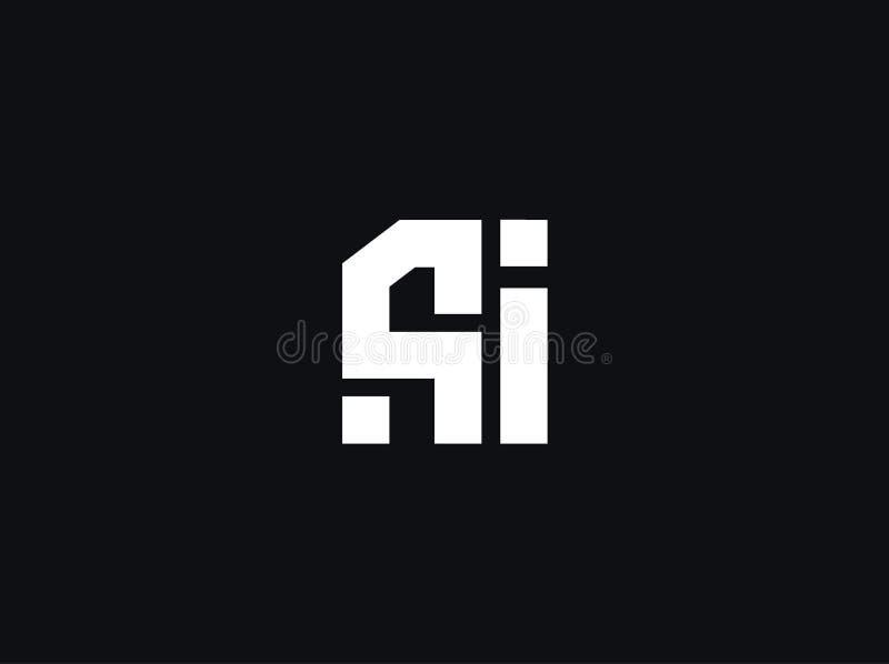 Monogram för AI-fetstil för geoometrisk logotyp för Virtual Assistant Neural Network SaaS Smart Digital Tool. Perfekt vektor illustrationer