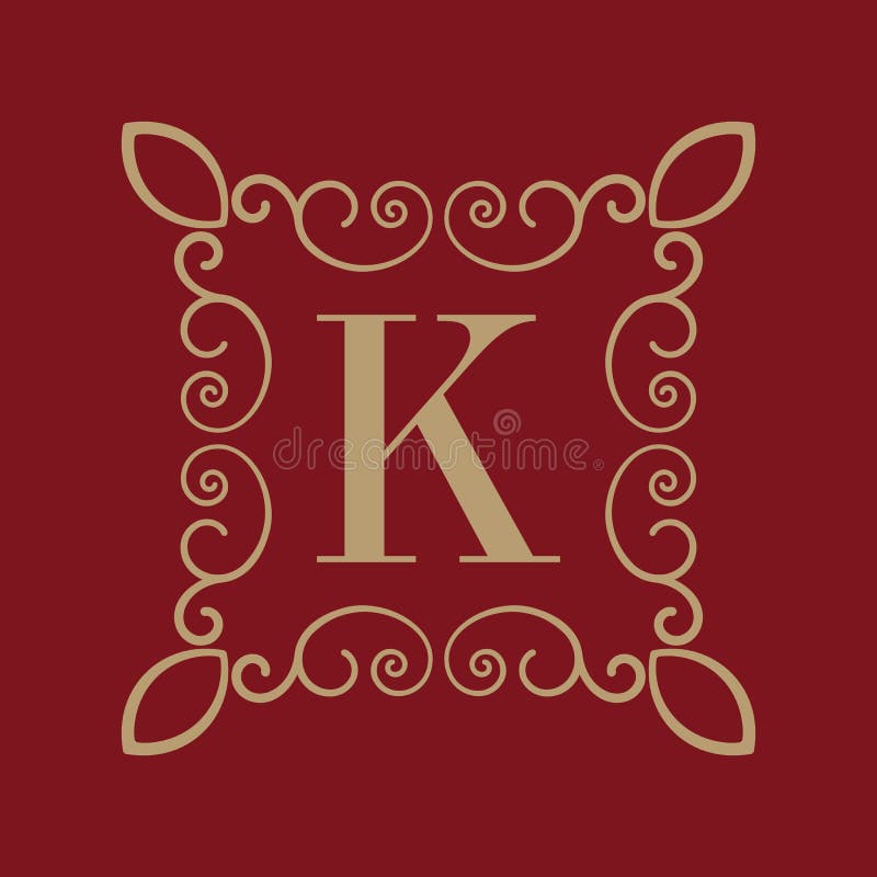 Monogram Letter K. Calligraphic Ornament. Gold. Retro, Business and ...