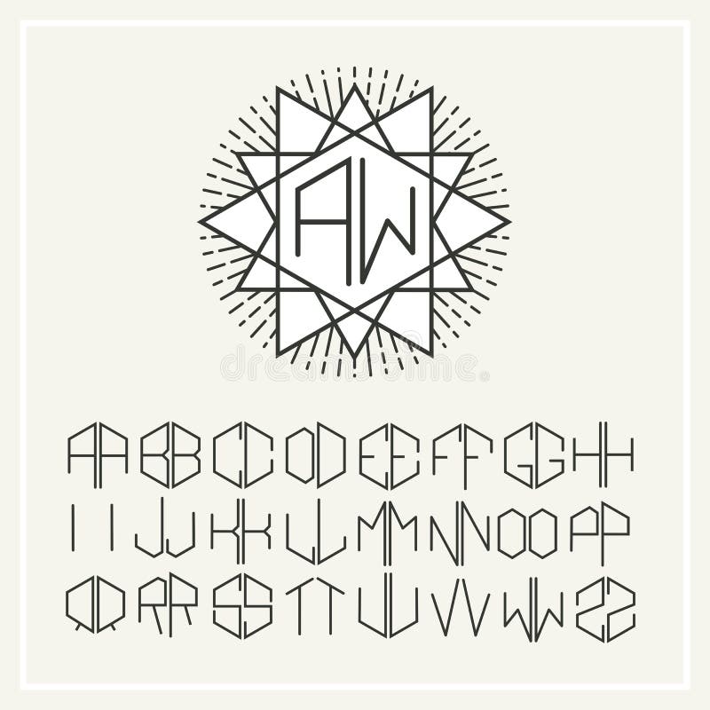 Monogram Line Art Logo In Art Nouveau Style Stock Vector Monogram Line Art Logo In Art Nouveau Style Stock Vector