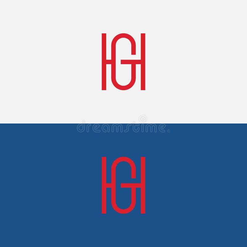 Monogram logo liter abstrakcyjnych gh hg h. projekt logo o dużej literze z innym wektorem ilustracji tła ilustracja wektor