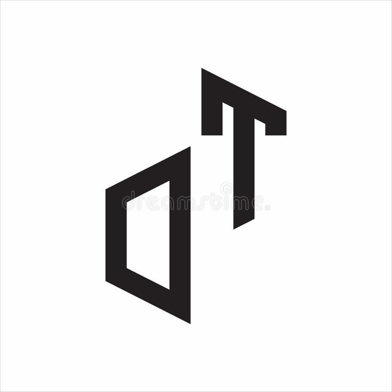 Dt monogram logo liter początkowych ze stylem do dołu