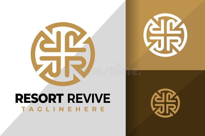 Monogram R Lettermark Logo Logos Design Element Stock Vector Illustration template. R royal logo vectors