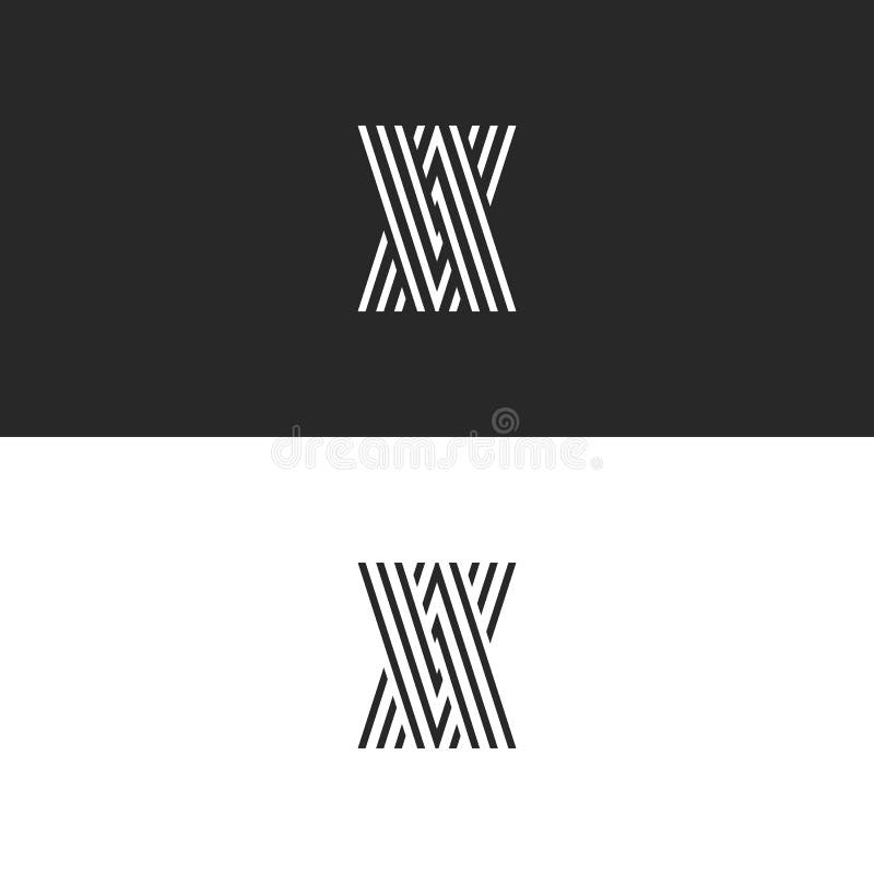Monograma das letras do VA do logotipo das iniciais, linhas finas paralelas de sobreposição emblema criativo do avoirdupois da id