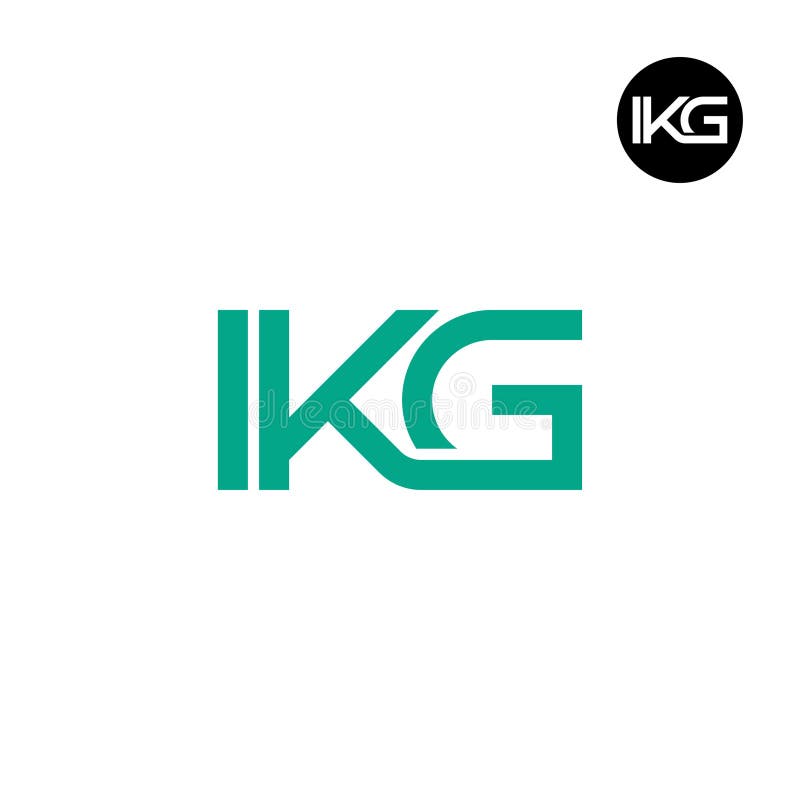 Monogramdesign för ikg logotypens logotyp stock illustrationer