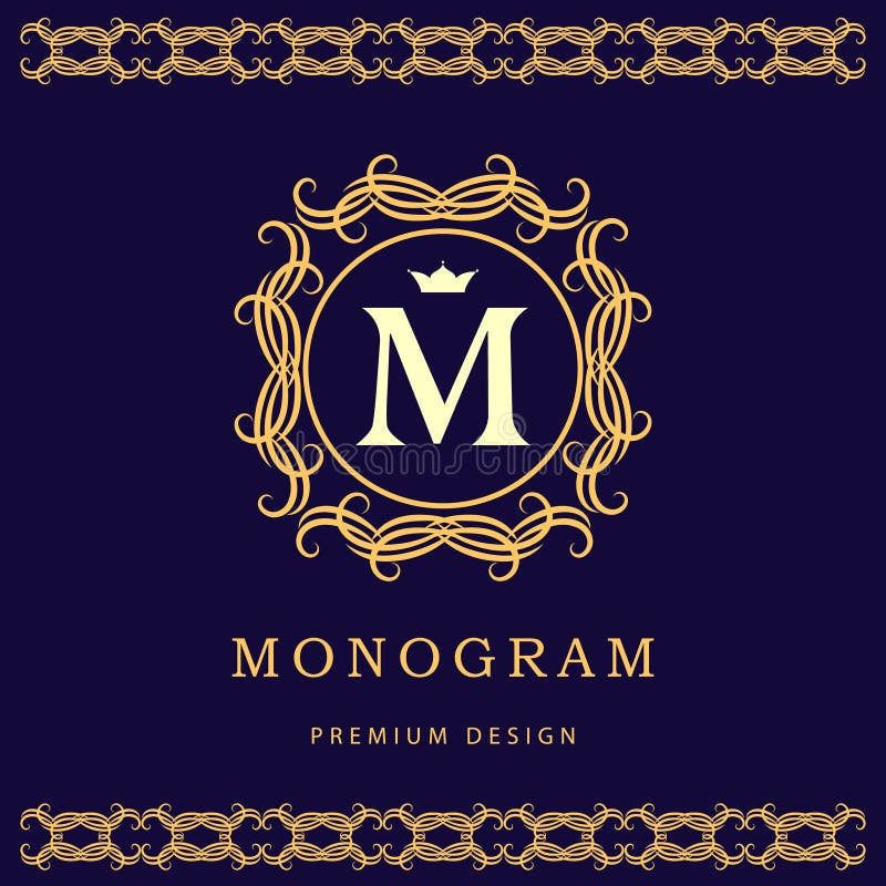 Monogramdesignbeståndsdelar, behagfull mall Elegant linje konstlogodesign bokstav M Affärstecken, identitet för restaurangen, kun vektor illustrationer Monogramdesignbeståndsdelar, behagfull mall Elegant linje konstlogodesign bokstav M Affärstecken, identitet för restaurangen, kun vektor illustrationer