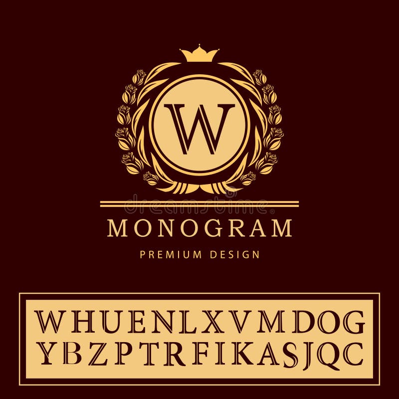 Monogramdesignbeståndsdelar, behagfull mall Elegant linje konstlogodesign Bokstavsemblem W Retro tappninggradbeteckning vektor illustrationer Monogramdesignbeståndsdelar, behagfull mall Elegant linje konstlogodesign Bokstavsemblem W Retro tappninggradbeteckning vektor illustrationer