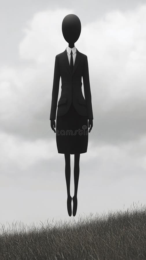 Monokrom karaktär i en surrealistisk atmosfär som representerar ekonomisk mångfald och återhämtningsförmåga. royaltyfri illustrationer