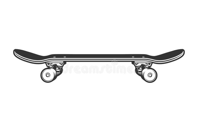 Monokrom mall för sikt för sportskateboardsida vektor illustrationer
