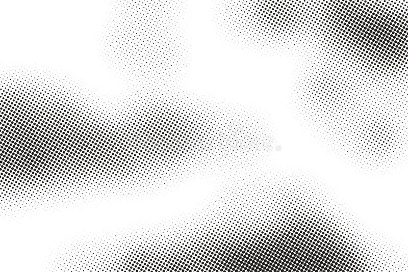 Monokromt printingraster, abstrakt vektorhalvtonbakgrund Svartvit textur av prickar royaltyfri illustrationer