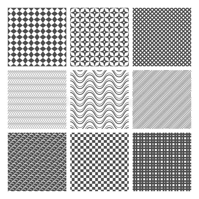Monokromt seamless mönstrar vektor illustrationer Monokromt seamless mönstrar vektor illustrationer
