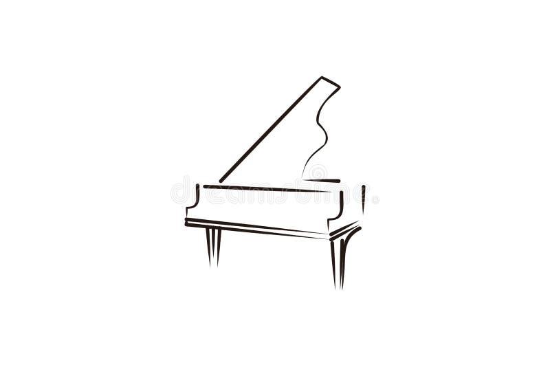 monolijnpiano, muzikaal embleem royalty-vrije illustratie monolijnpiano, muzikaal embleem royalty-vrije illustratie