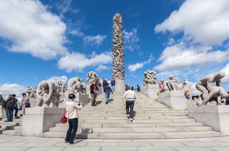 The monolith and the sculptures of Vigeland Park in Oslo, Norway. The monolith and the sculptures of Vigeland Park in Oslo, Norway.