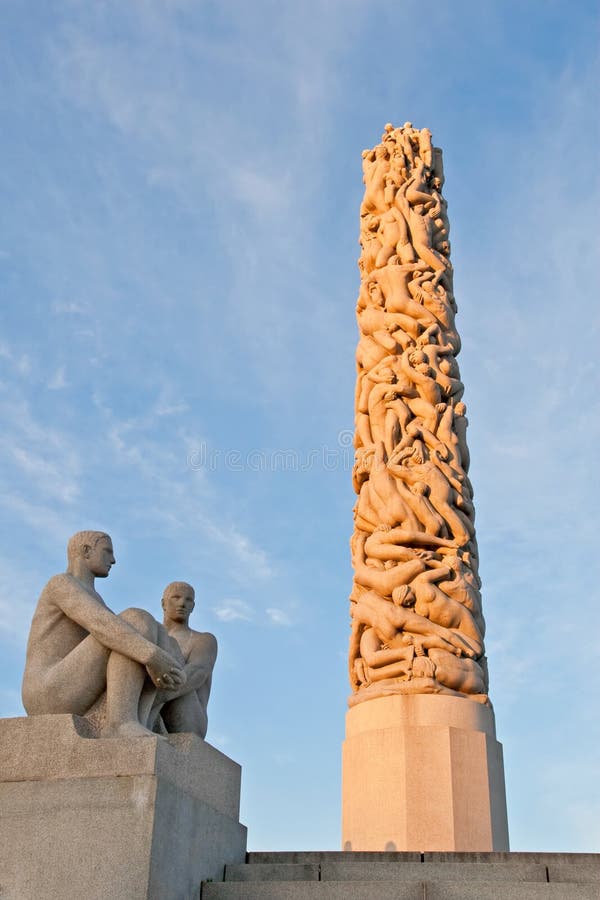 The Vigeland sculpture park in Oslo, Norway by sunset. The Vigeland sculpture park in Oslo, Norway by sunset.