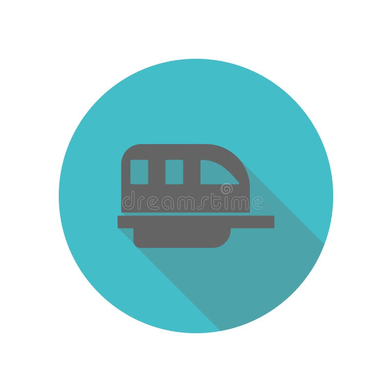 Monorail, train, transport long shadow icon. Simple glyph, flat vector of transport icons for ui and ux, website or mobile vector illustration