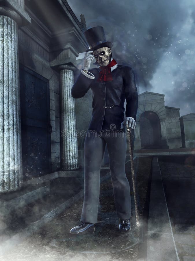 Monsieur de zombi à un cimetière