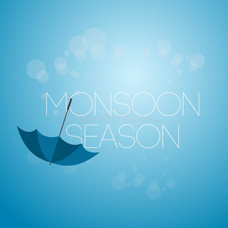 Monsoon Season April Showers Vector Template Design Illustration Icon.