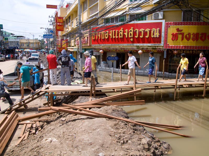 Monsoon Season in Ayuttaya, Thailand 2011 Editorial Stock Image Image
