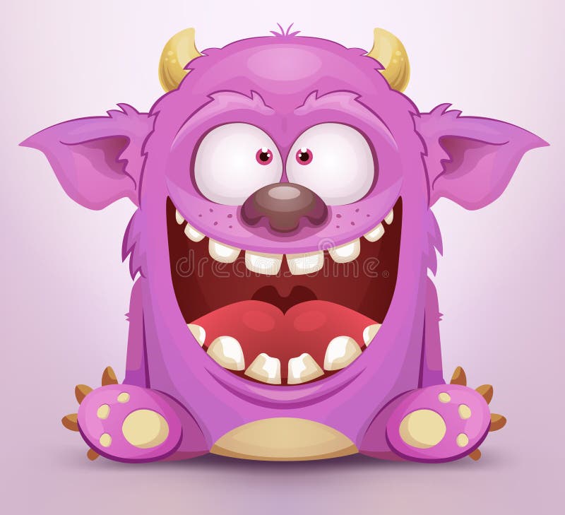 Laughing Monster. Cute Cartoon Character. Yeti vectors