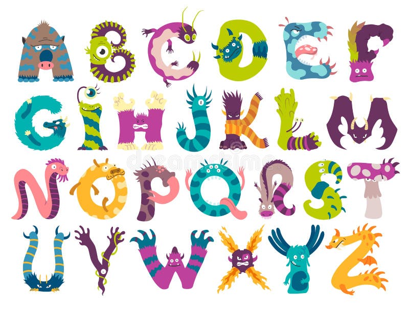 Letter zombie font monster alphabet hi-res stock photography and