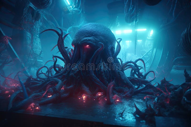 Premium Photo  Mysterious monster cthulhu in the sea huge tentacles  sticking out of the water landscape 3d illustration