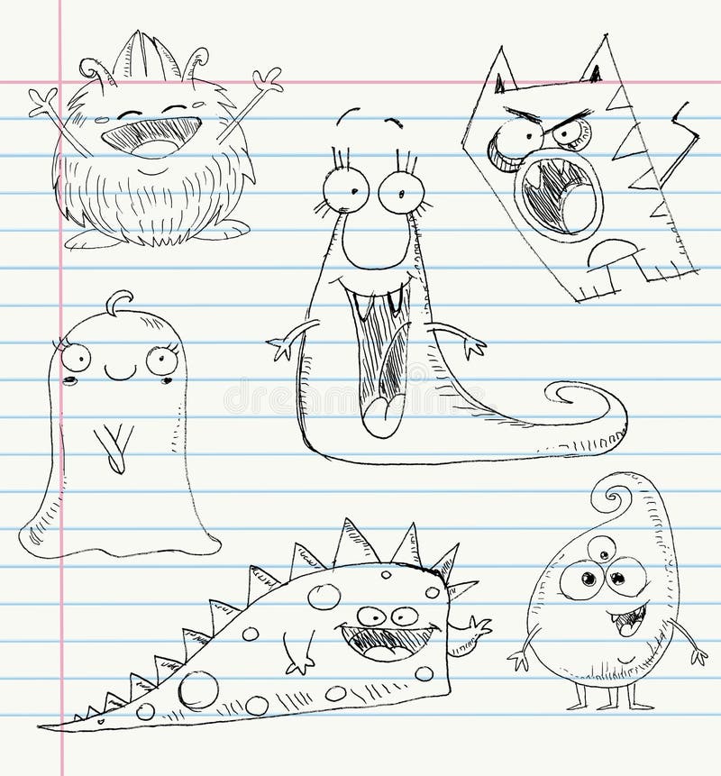 Free Vector  Doodle monsters set