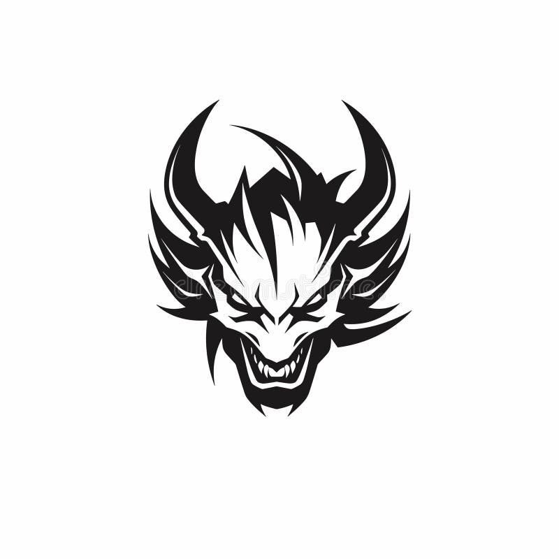 Monster Dragon Head Vector Illustration, Tattoo Logo Icon Design ...