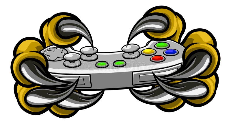 Monster Gamer-Greifer, die Spiel-Prüfer halten stock abbildung Monster Gamer-Greifer, die Spiel-Prüfer halten stock abbildung